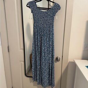 Floral Blue Maxi Dress